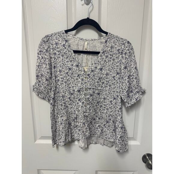 Rylee + Cru blue floral Maddie blouse nwt Small - Picture 5 of 5